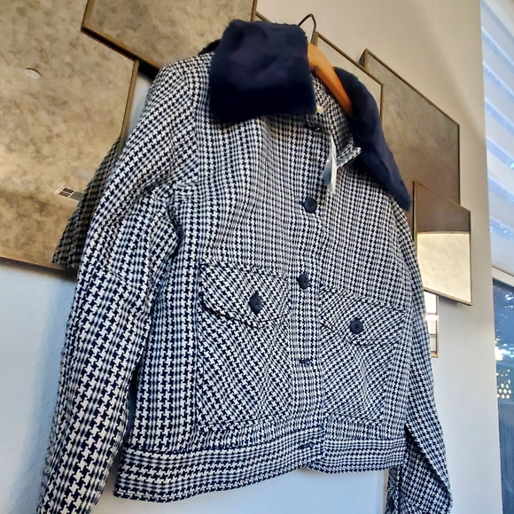 NWT Maeve Tweed Faux Fur-Collar Jacket, Size S - Picture 6 of 6